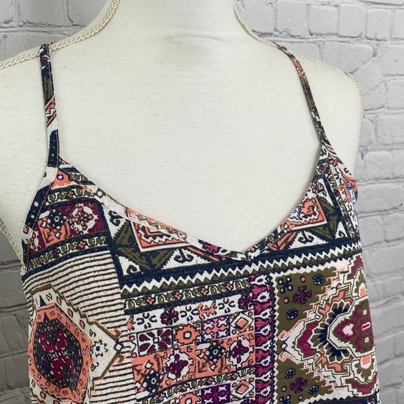 Hollister Boho Printed Cross Back Tank Top - Picture 2 of 9